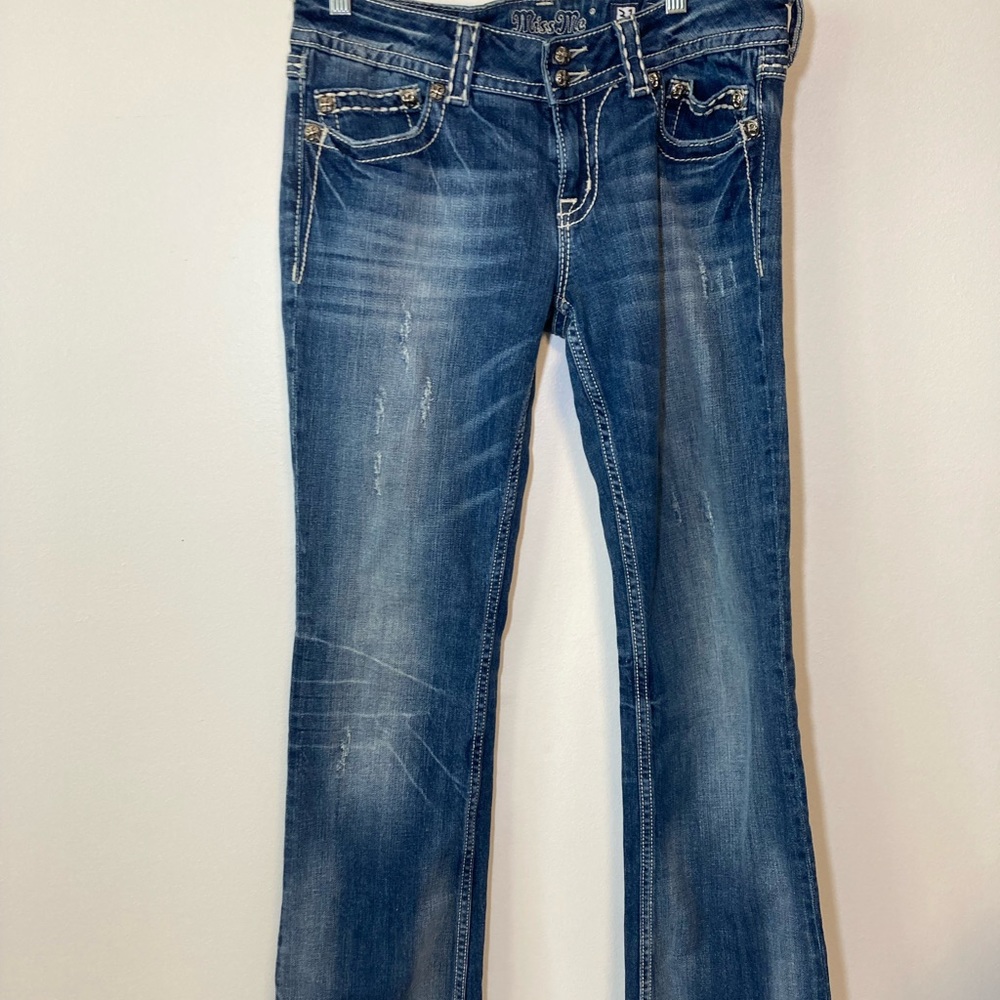 Miss Me JP4897-4 boot cut jeans Distressed bling